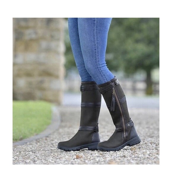 New with Tags Dublin Erne Boots Women's Size 7 Khaki Brown Knee High Riding Boot - Picture 2 of 16